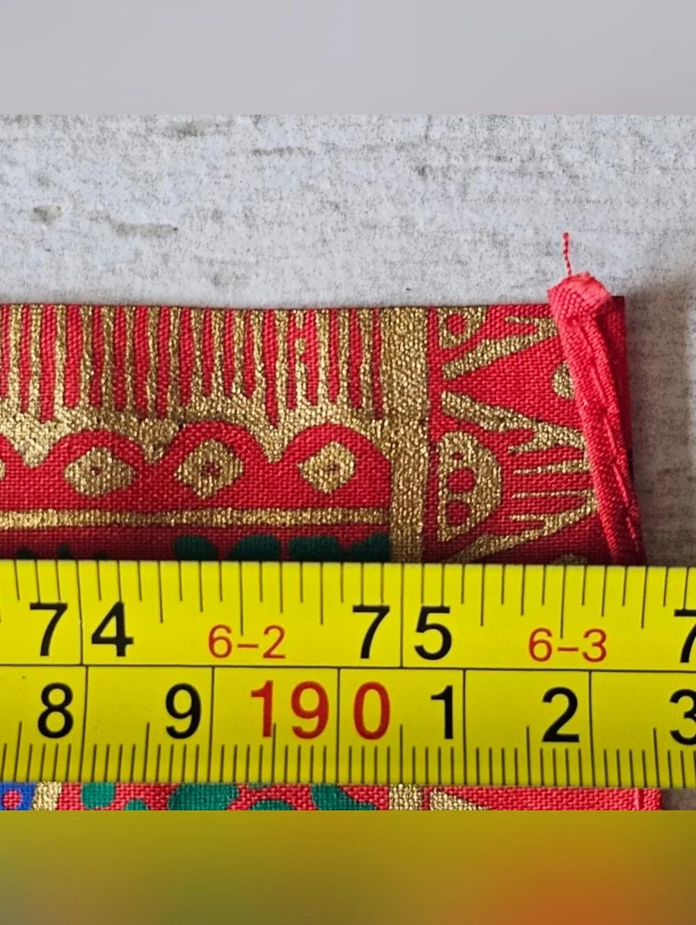 Vintage Asian Phoenix Bamboo Tablecloth Wall Hanging Red Gold 75x43 Textile